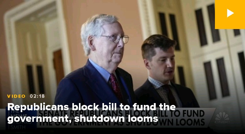 Senate GOP blocks bill that would fund government and suspend debt limit, as time runs short to avoid shutdown and default